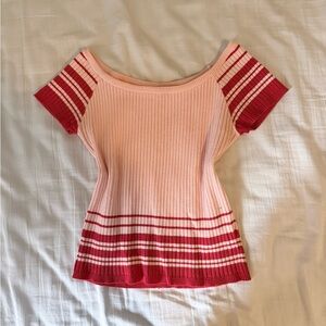 LA Hearts Light Pink Ribbed Sweater Baby Tee